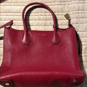 Michael Kors Burgundy Leather Satchel